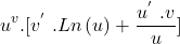 \[u^v.[v^{'\ }.Ln\left(u\right)+\frac{u^{'\ }.v}{u}]\]